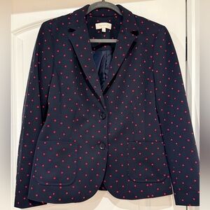 Like New | Talbots | Women’s Navy Blazer with Red Polka Dots | Size 8